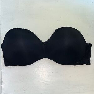 Vanity Fair Black Bandeau Smooth Fabric Molded Cups